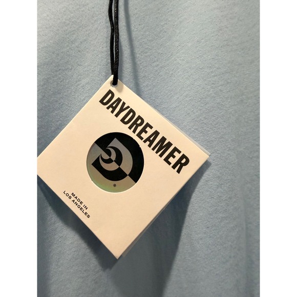 DAYDREAMER Baby Blue Lace Heart Long Sleeve Oversized T Shirt Top Made in USA - Picture 5 of 7